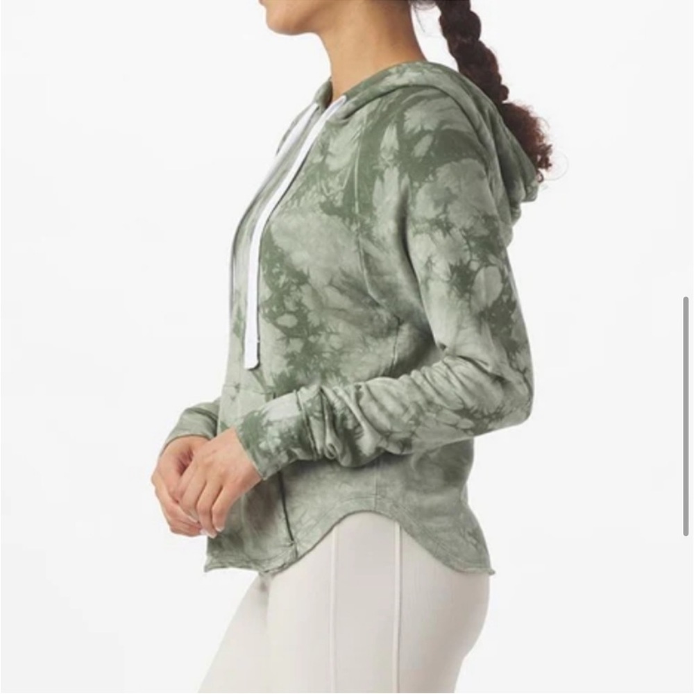 Glyder Rocky Hoodie Green Moss Tie-Dye Oversized Pullover Sweatshirt Size XS
